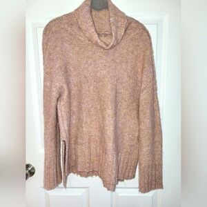 (M)🆕🩷Philosophy Soft Rose Pink Heather🩷Cowelneck Sweater Ptp 21×L27"